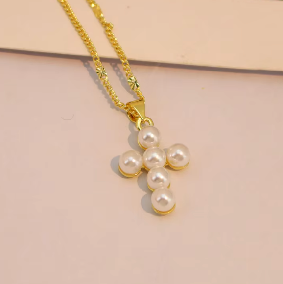 Pearl Cross Necklace