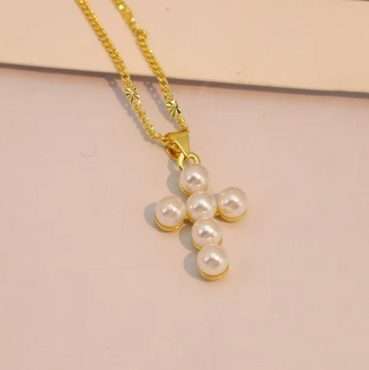 Pearl Cross Necklace